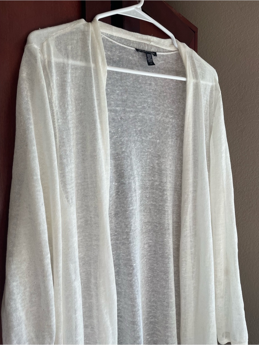Eileen Fisher Organic Linen Lightweight Duster Cardigan in Ivory Retail $338 - Picture 4 of 14